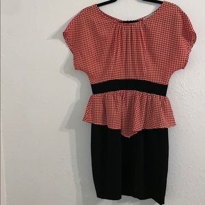 Mystic - Black & Red Midi Dress - Size S